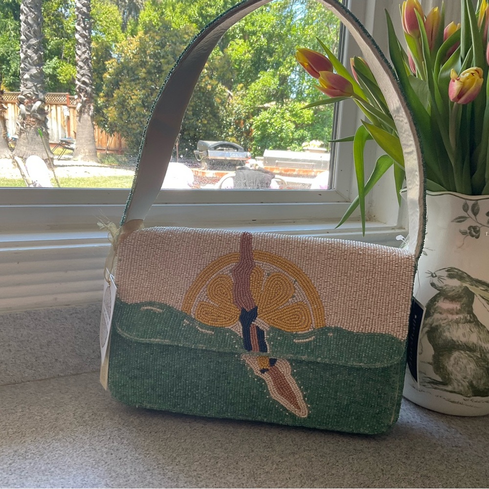 NWT Sunset Diver Beaded Shoulder Bag